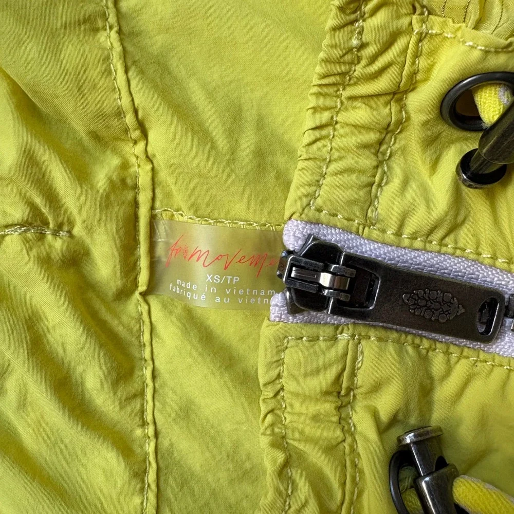 FP Movement Free People Neon Yellow Cargo Skort Drawstring Half Zip XS